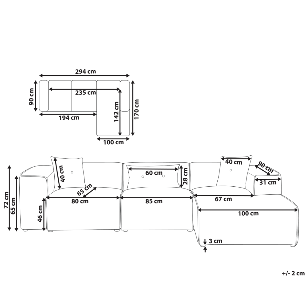 Divano Angolare Beige Velluto A Coste 3 Posti Cuscini Extra Dispersi versione sinistra stile Moderno