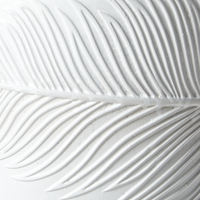 Vaso per piante da esterno in fibra di argilla bianca 35 x 35 x 33 cm Vaso rotondo resistente alle UC Motivo a foglie tradizionale