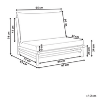 Poltroncina da esterno in legno di bambù con cuscini tortora stile moderno contemporaneo rustico