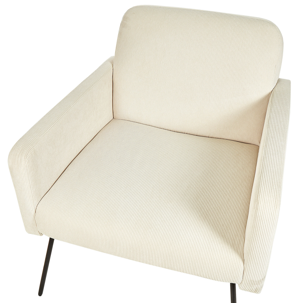 Poltrona Velluto beige chiaro Snelle Gambe In Metallo Nero Moderno Soggiorno Retrò