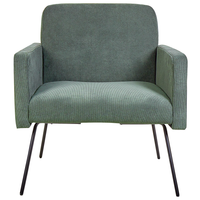 Poltrona Velluto Verde Scuro Snelle Gambe In Metallo Nero Moderno Soggiorno Retrò