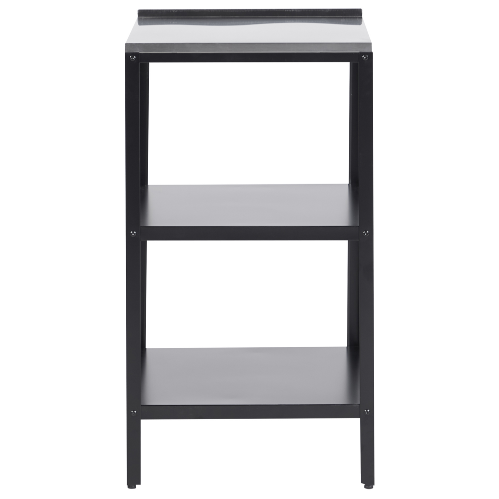 Scaffale per isola da giardino  in acciaio inox nero 50 x 50 x 92 cm con 2 ripiani con top cucina  giardino