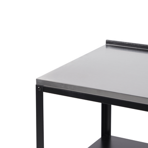 Scaffale per isola da giardino  in acciaio inox nero 50 x 50 x 92 cm con 2 ripiani con top cucina  giardino