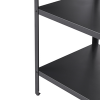 Scaffale per isola da giardino  in acciaio inox nero 50 x 50 x 92 cm con 2 ripiani con top cucina  giardino