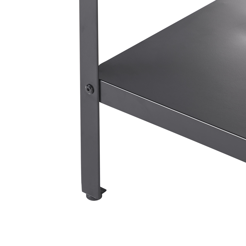 Scaffale per isola da giardino  in acciaio inox nero 50 x 50 x 92 cm con 2 ripiani con top cucina  giardino