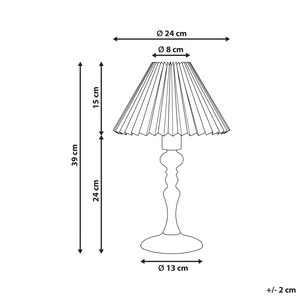 Lampada da tavolo elegante in legno chiaro 39 cm stile retrò elegante glamour