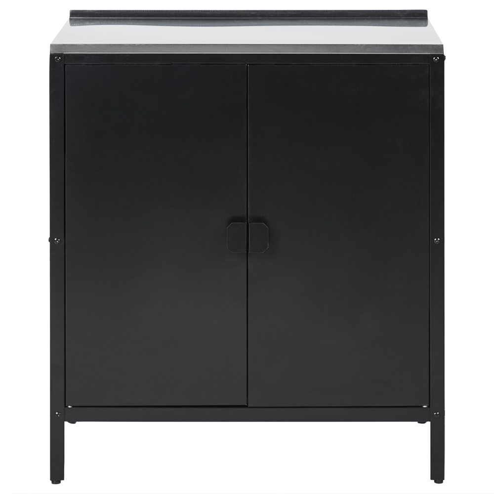 Set cucina da esterno 4 elementi in acciaio inox nero 2 armadietti da cucina 2 console portaoggetti con lavello cucina da esterno