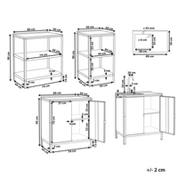 Set cucina da esterno 4 elementi in acciaio inox nero 2 armadietti da cucina 2 console portaoggetti con lavello cucina da esterno