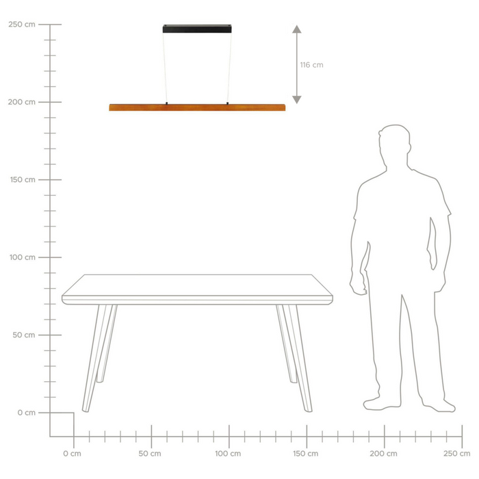Lampada a sospensione con LED integrati e  paralumi in legno scuro stile retrò camera da letto