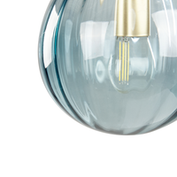 Lampada da parete paralume in vetro con base in ferro blu stile retrò camera da letto