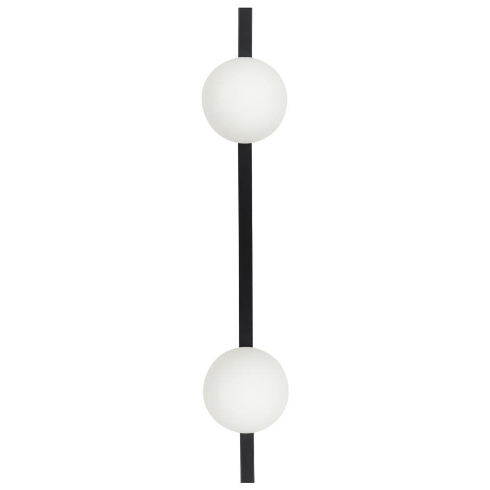 Lampada da parete con vaso per piante base nera in metallo con 2 paralumi in vetro stile moderno camera da letto