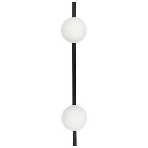 Lampada da parete con vaso per piante base nera in metallo con 2 paralumi in vetro stile moderno camera da letto