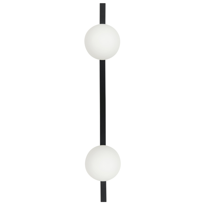 Lampada da parete con vaso per piante base nera in metallo con 2 paralumi in vetro stile moderno camera da letto