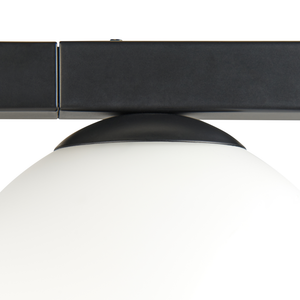 Lampada da parete con vaso per piante base nera in metallo con 2 paralumi in vetro stile moderno camera da letto