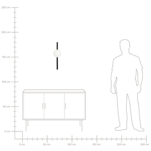 Lampada da parete paralume in vetro base nera in ferro stile moderno contemporaneo camera da letto