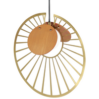 Lampadario in metallo e legno chiaro stile moderno soggiorno ingresso camera da letto