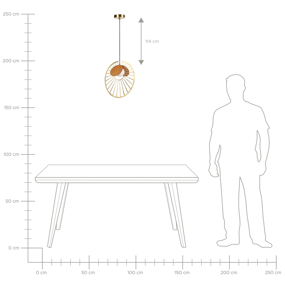 Lampadario in metallo e legno chiaro stile moderno soggiorno ingresso camera da letto