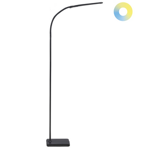 Lampada da terra a LED per ufficio da casa in metallo e interruttore a sfioramento nero soggiorno