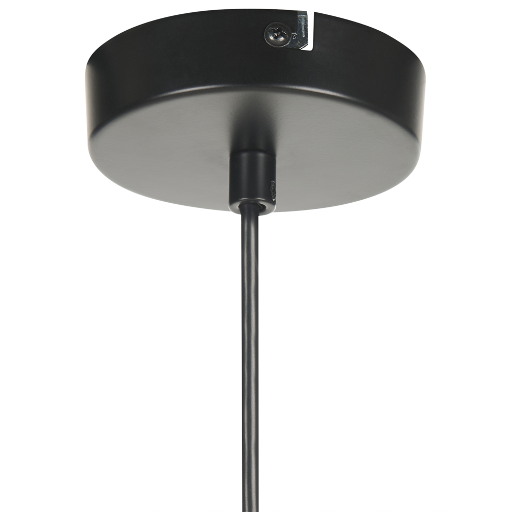 Lampada a sospensione in metallo e rattan naturale e nero stile moderno contemporaneo soggiorno