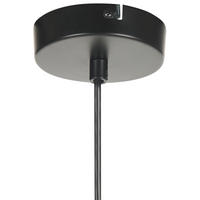 Lampada a sospensione in metallo e rattan naturale e nero stile moderno contemporaneo soggiorno