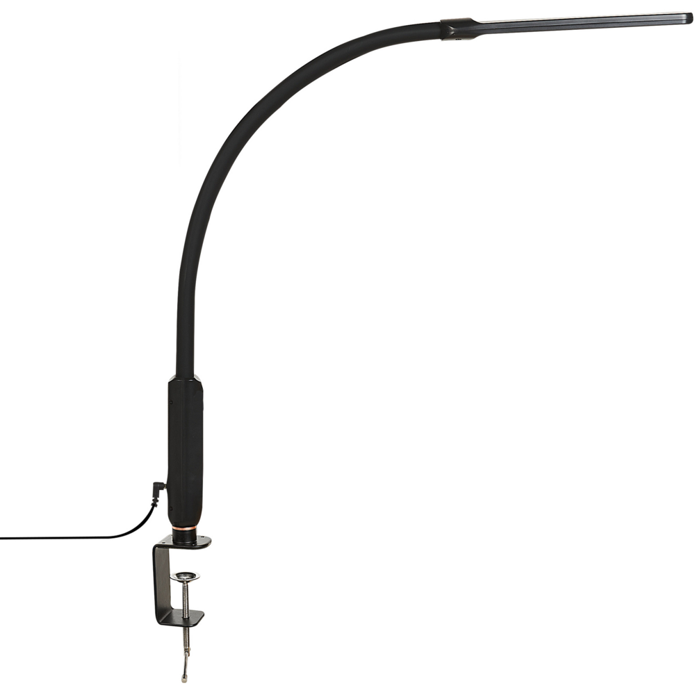 Lampada da terra LED per ufficio in metallo nero e materiale sintetico interruttore a sfioramento stile moderno industriale