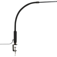 Lampada da terra LED per ufficio in metallo nero e materiale sintetico interruttore a sfioramento stile moderno industriale