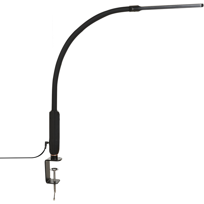 Lampada da terra LED per ufficio in metallo nero e materiale sintetico interruttore a sfioramento stile moderno industriale