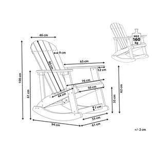 Sedia a dondolo tradizionale da giardino blu stile classico tradizionale