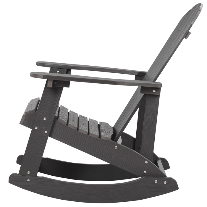 Sedia a dondolo tradizionale da giardino grigio scuro stile classico tradizionale