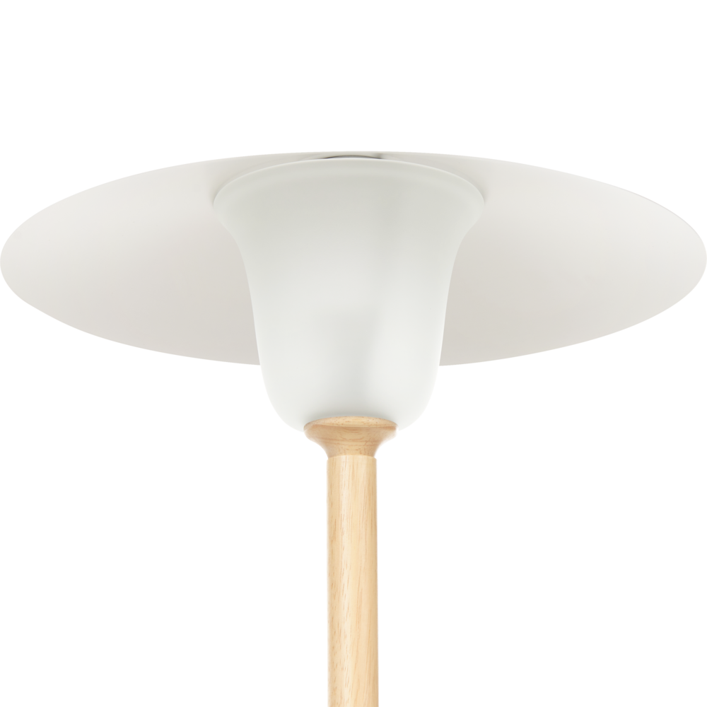 Lampada da terra Paralume in metallo bianco Struttura in legno di quercia Stile minimalista Scandinavo