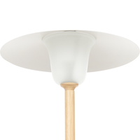 Lampada da terra Paralume in metallo bianco Struttura in legno di quercia Stile minimalista Scandinavo