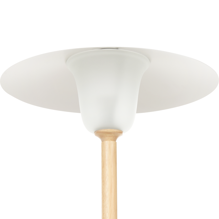 Lampada da terra Paralume in metallo bianco Struttura in legno di quercia Stile minimalista Scandinavo