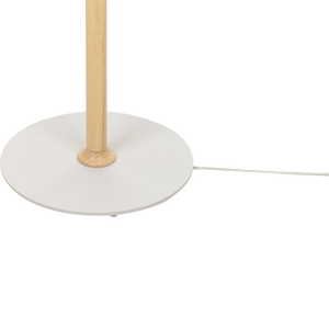 Lampada da terra Paralume in metallo bianco Struttura in legno di quercia Stile minimalista Scandinavo