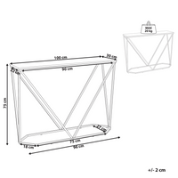 Tavolo consolle rettangolare in MDF e metallo  effetto marmo bianco e oro stile moderno glam