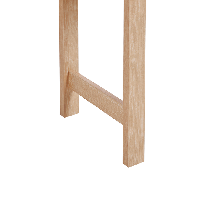 Tavolo Consolle Legno Chiaro Manufatto 2 Cassetti Maniglie Nere Mobili Soggiorno Corridoio Design Moderno Boho