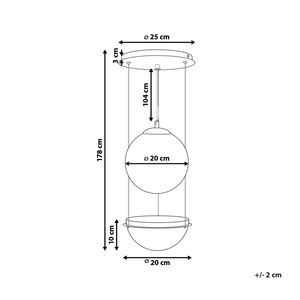 Lampada a sospensione con paralume in vetro nero Forma di globo rotondo Luce a sospensione