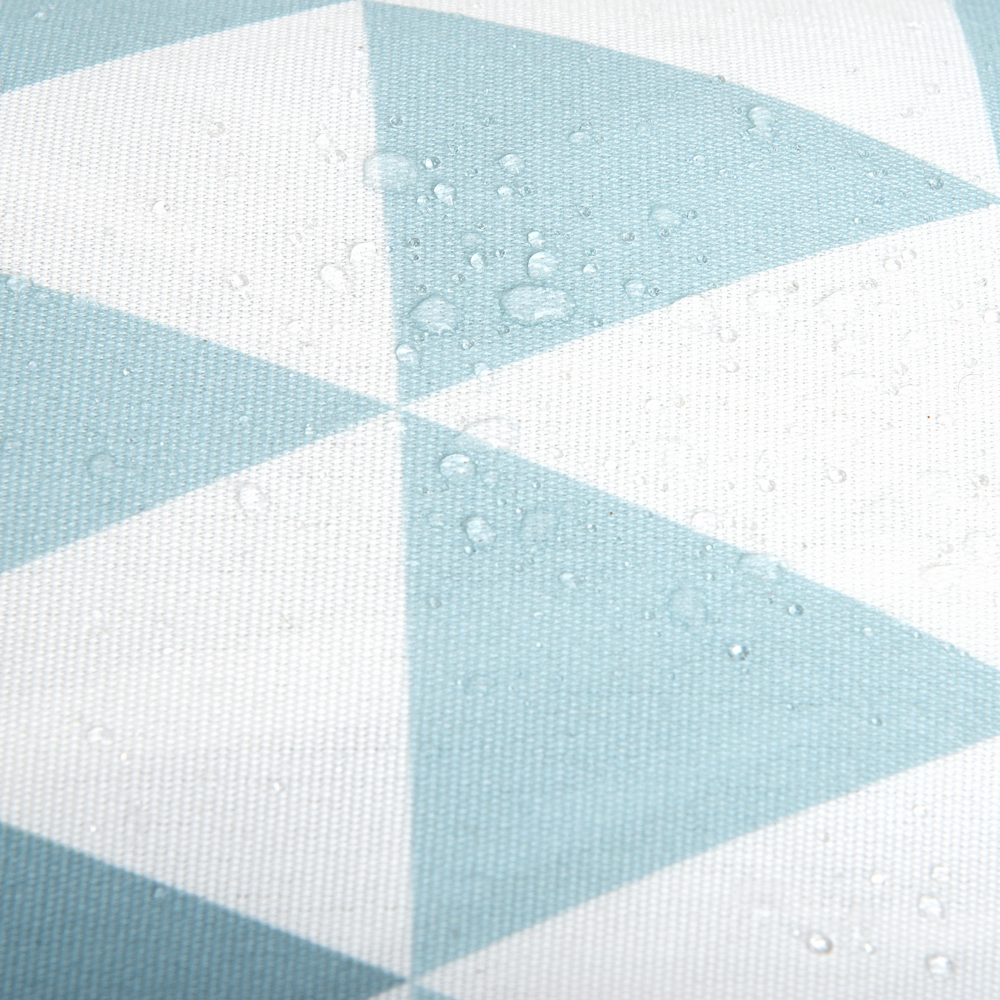 Set di 2 cuscini da esterno in poliestere bianco/azzurro 40 x 70 cm motivo a triangoli