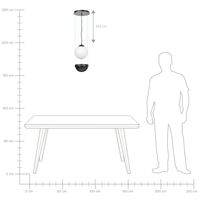 Lampada a sospensione con paralume in vetro nero Forma di globo rotondo Luce a sospensione