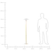 Lampada da terra Paralume in metallo bianco Struttura in legno di quercia Stile minimalista Scandinavo