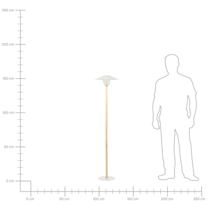 Lampada da terra Paralume in metallo bianco Struttura in legno di quercia Stile minimalista Scandinavo