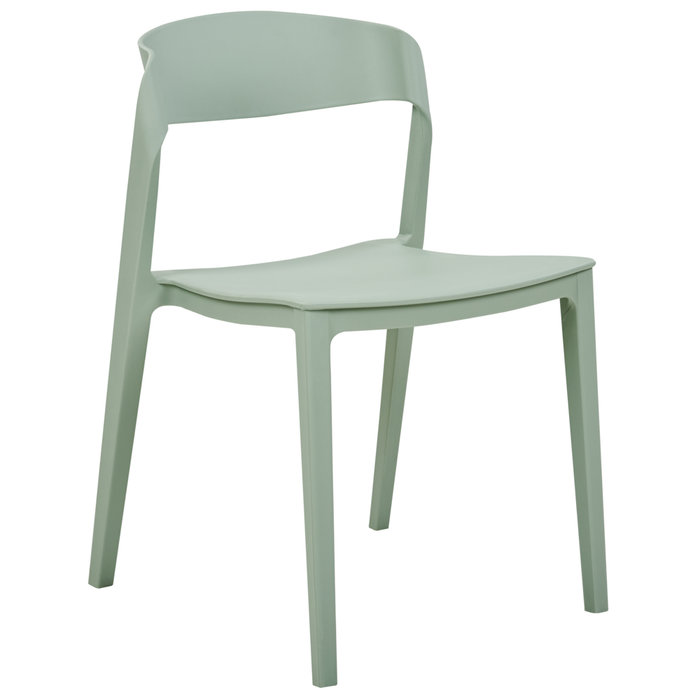 Set di 2 sedie da pranzo verde menta impilabili con gambe senza braccioli Sedie da conferenza in plastica Design moderno contemporaneo Sedute per la sala da pranzo