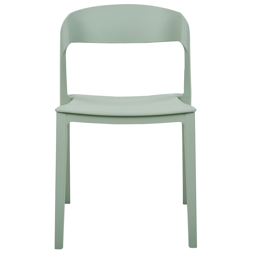 Set di 2 sedie da pranzo verde menta impilabili con gambe senza braccioli Sedie da conferenza in plastica Design moderno contemporaneo Sedute per la sala da pranzo