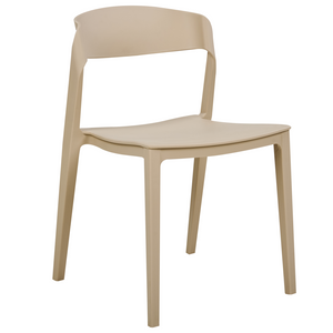 Set di 2 sedie da pranzo beige impilabili con gambe senza braccioli Sedie da conferenza in plastica Design moderno contemporaneo Sedute per la sala da pranzo