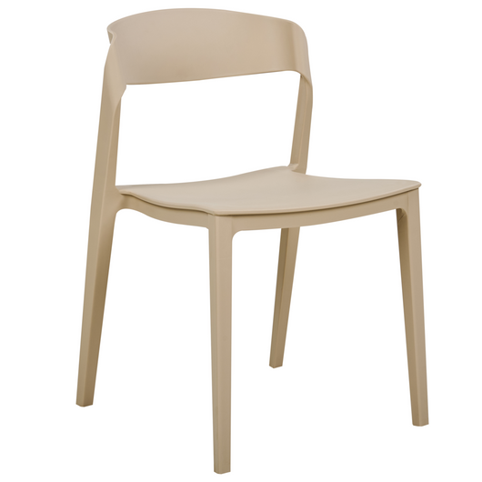 Set di 2 sedie da pranzo beige impilabili con gambe senza braccioli Sedie da conferenza in plastica Design moderno contemporaneo Sedute per la sala da pranzo