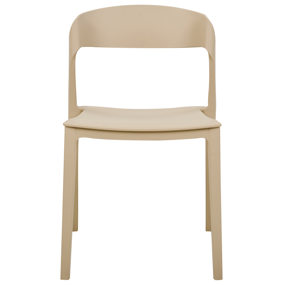 Set di 2 sedie da pranzo beige impilabili con gambe senza braccioli Sedie da conferenza in plastica Design moderno contemporaneo Sedute per la sala da pranzo