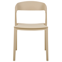 Set di 2 sedie da pranzo beige impilabili con gambe senza braccioli Sedie da conferenza in plastica Design moderno contemporaneo Sedute per la sala da pranzo