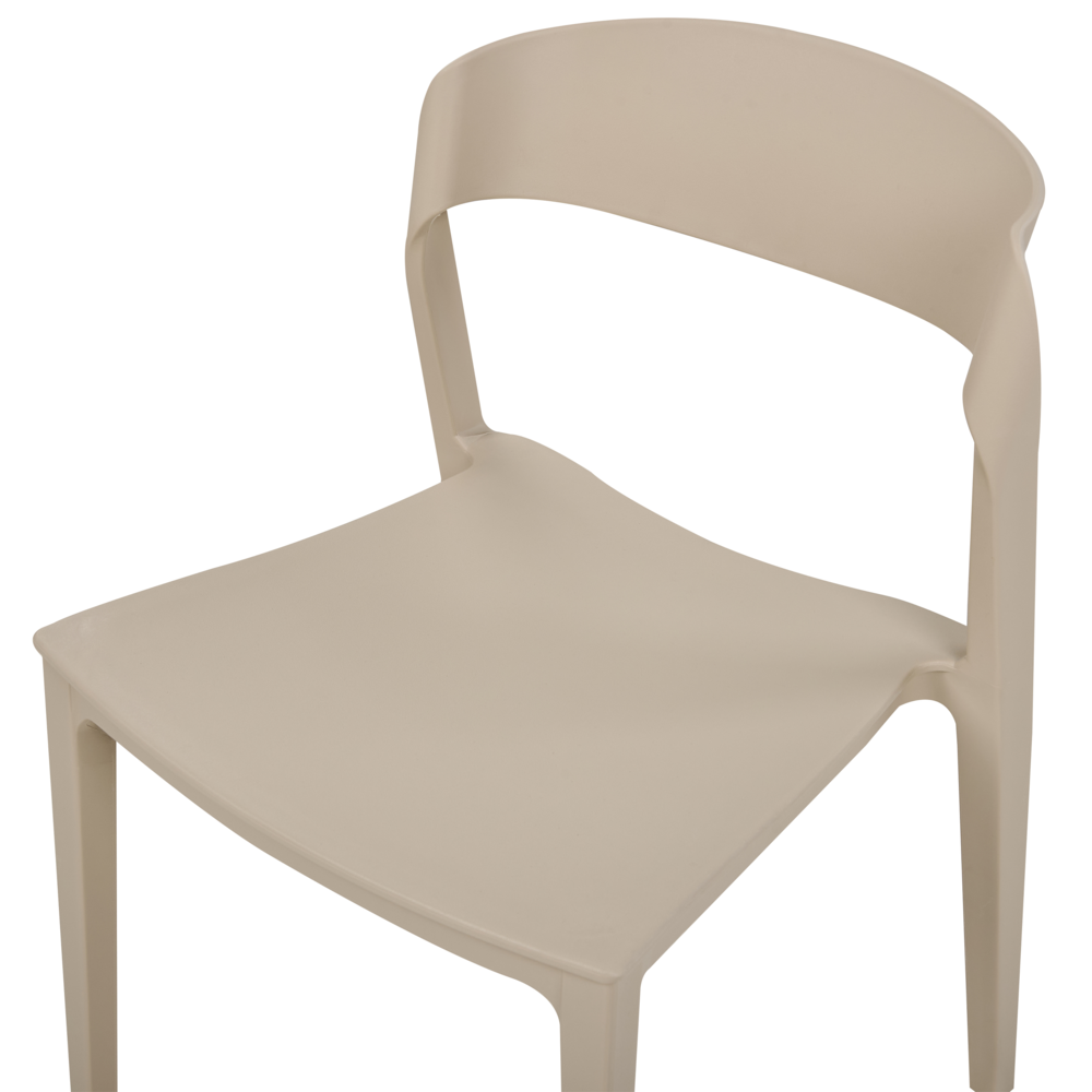 Set di 2 sedie da pranzo beige impilabili con gambe senza braccioli Sedie da conferenza in plastica Design moderno contemporaneo Sedute per la sala da pranzo