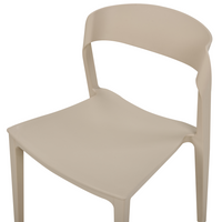 Set di 2 sedie da pranzo beige impilabili con gambe senza braccioli Sedie da conferenza in plastica Design moderno contemporaneo Sedute per la sala da pranzo