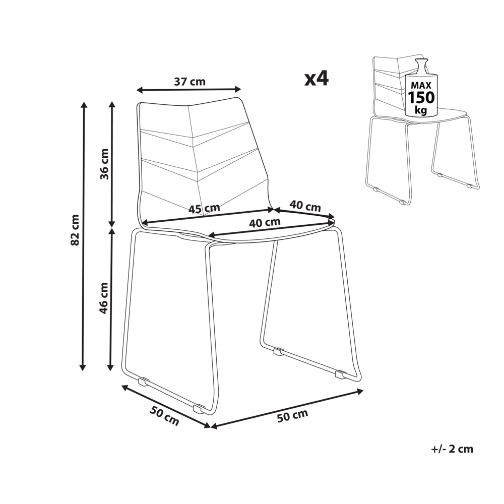 Set di 4 sedie da pranzo beige impilabili con braccioli in plastica con gambe in acciaio Sedie da conferenza Design scandinavo moderno e contemporaneo Sedute per la sala da pranzo