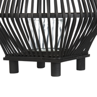 Lanterna in legno di bambù nero e vetro 58 cm stile boho soggiorno sala da pranzo